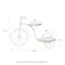 Glitzhome® 24" White Metal Tricycle Planter Stand with Solid Wood Tray